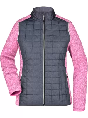 Dámská mikina JAMES NICHOLSON JN741 PINK MELANGE/ANTHRACITE MELANGE