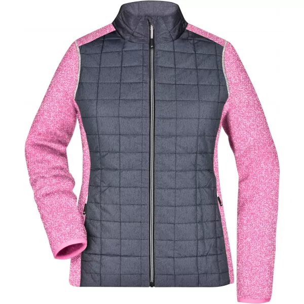  Dámská mikina JAMES NICHOLSON JN741 PINK MELANGE/ANTHRACITE MELANGE 