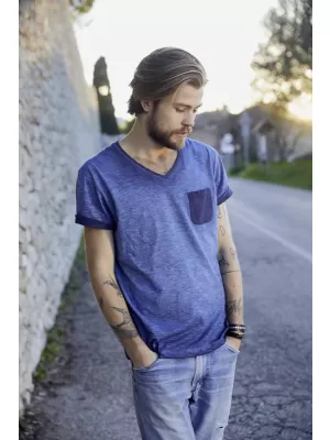 Pánské triko JAMES NICHOLSON 8016 DENIM