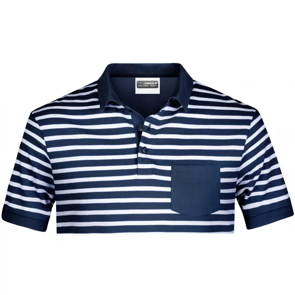  Pánské triko s límečkem JAMES NICHOLSON 8030 NAVY/WHITE 