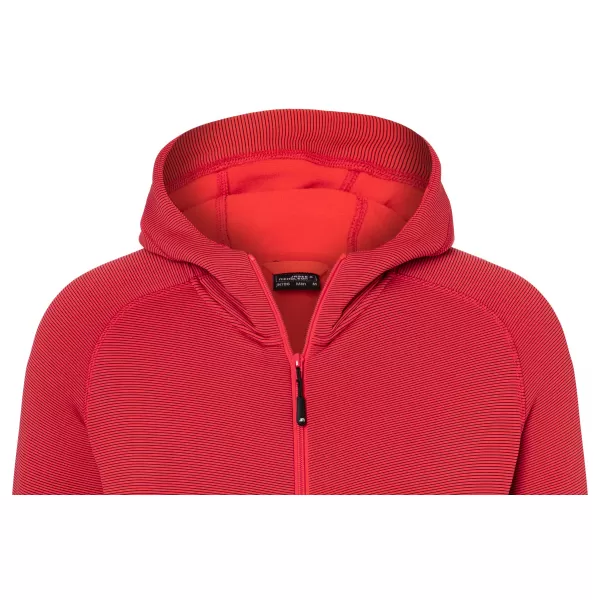 Pánská stretchfleece mikina JAMES NICHOLSON JN786 RED/CARBON 