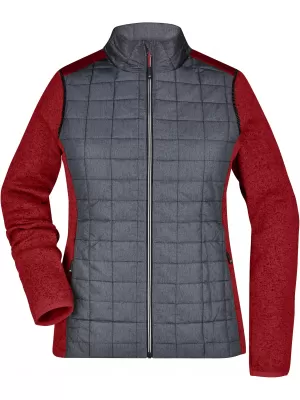 Dámská mikina JAMES NICHOLSON JN741 RED MELANGE/ANTHRACITE MELANGE
