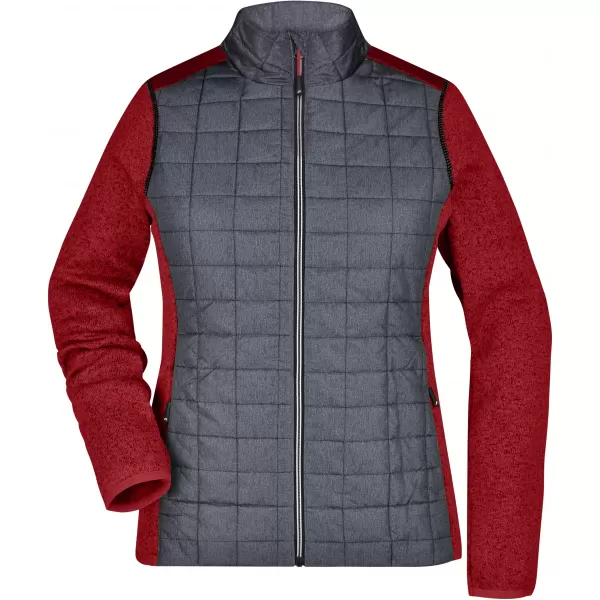  Dámská mikina JAMES NICHOLSON JN741 RED MELANGE/ANTHRACITE MELANGE 