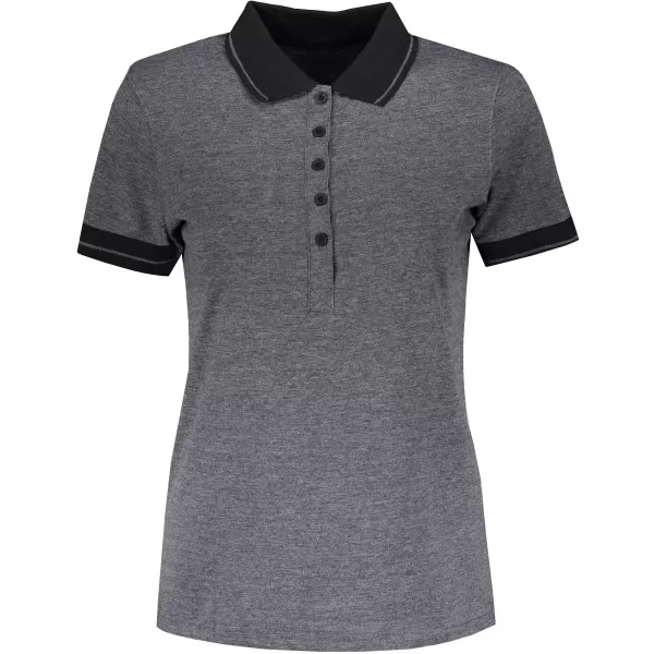  Dámské triko s límečkem melange JAMES NICHOLSON JN705 BLACK MELANGE/BLACK 