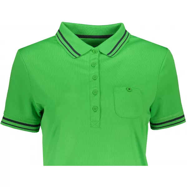  Dámské triko s límečkem funkční komfort JAMES NICHOLSON JN701 GREEN/CARBON 