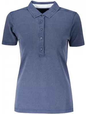 Dámské triko s límečkem fashion JAMES NICHOLSON JN711 NAVY/WHITE LIGHT BLUE