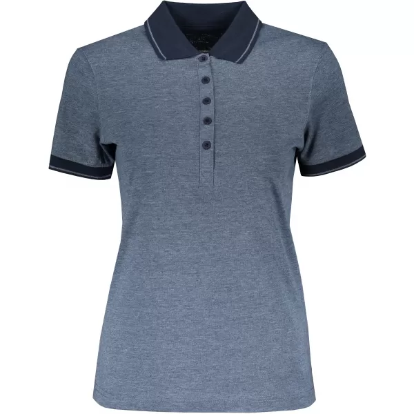  Dámské triko s límečkem melange JAMES NICHOLSON JN705 BLUE MELANGE/NAVY 