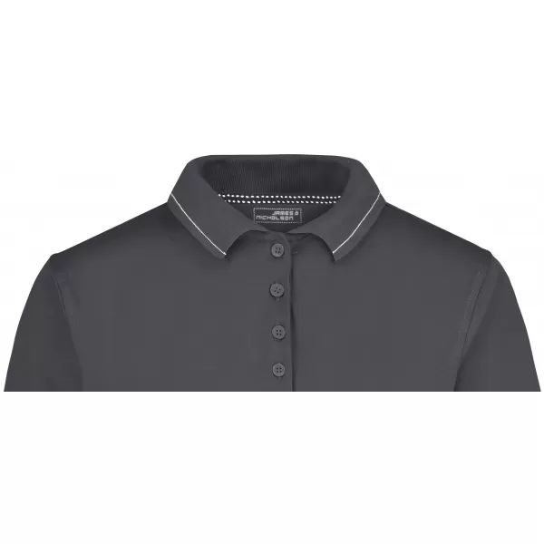  Dámské triko s límečkem premium JAMES NICHOLSON JN568 GRAPHITE/WHITE 