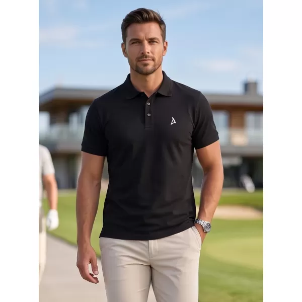  Pánské premium triko s límečkem ALTISPORT ALM002203 ČERNOBÍLÁ 