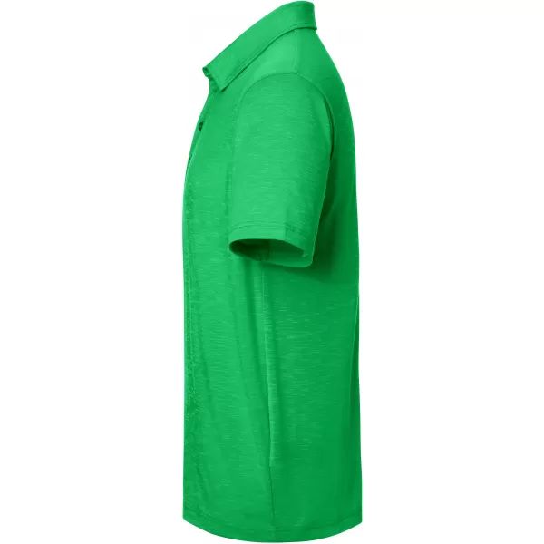  Pánské triko s límečkem žíhané JAMES NICHOLSON JN752 FERN GREEN 