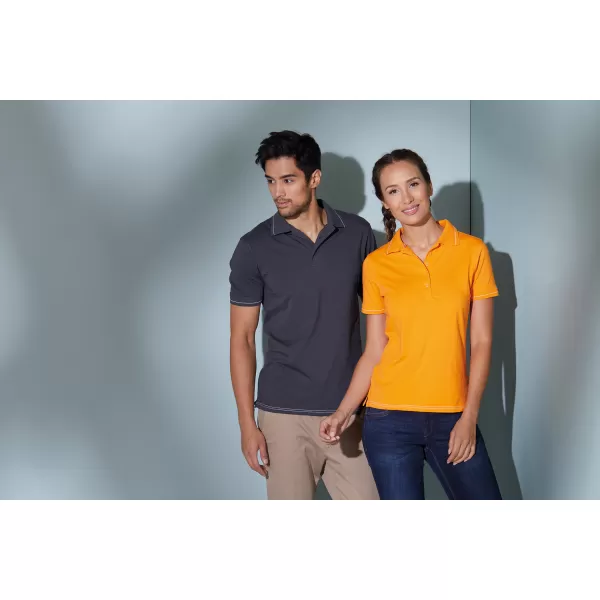  Dámské triko s límečkem premium JAMES NICHOLSON JN568 ORANGE/WHITE 