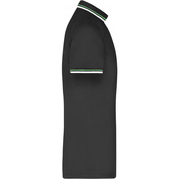  Pánské triko s límečkem fashion JAMES NICHOLSON JN966 BLACK/WHITE/LIME GREEN 
