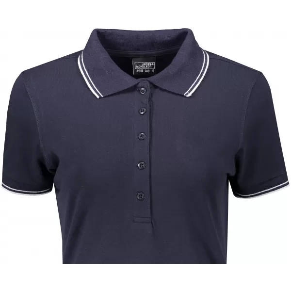  Dámské triko s límečkem JAMES NICHOLSON JN985 NAVY/WHITE 