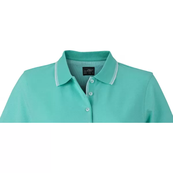  Dámské triko s límečkem trendy JAMES NICHOLSON JN703 CARIBBEAN GREEN/WHITE 
