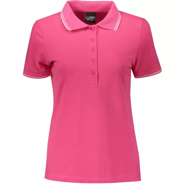 Dámské triko s límečkem JAMES NICHOLSON JN985 PINK/WHITE 