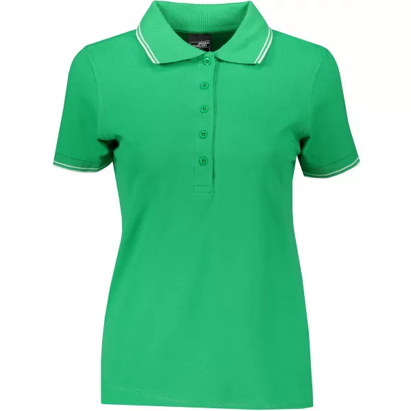  Dámské triko s límečkem JAMES NICHOLSON JN985 FERN GREEN/WHITE 