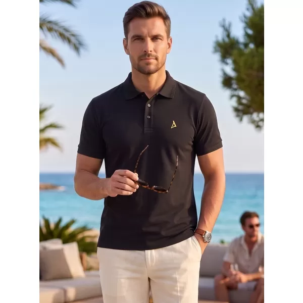  Pánské premium triko s límečkem ALTISPORT ALM002203 ČERNOZLATÁ 