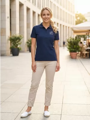 Dámské triko s límečkem ALTISPORT ALW056210 PŮLNOČNÍ MODRÁ