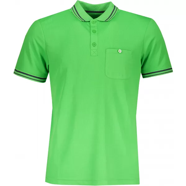  Pánské triko s límečkem funkční komfort JAMES NICHOLSON JN702 GREEN/CARBON 
