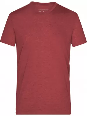 Pánské triko JAMES NICHOLSON JN974 WINE MELANGE