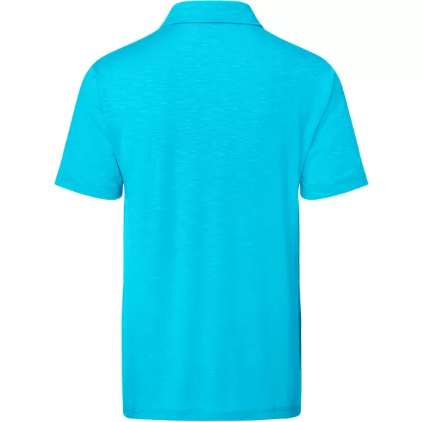  Pánské triko s límečkem žíhané JAMES NICHOLSON JN752 TURQUOISE 