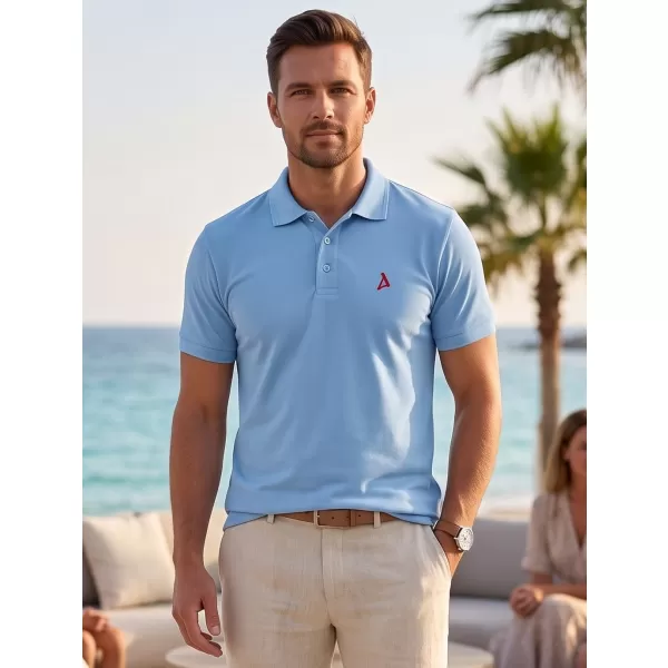  Pánské premium triko s límečkem ALTISPORT ALM002203 NEBESKY MODRÁ 