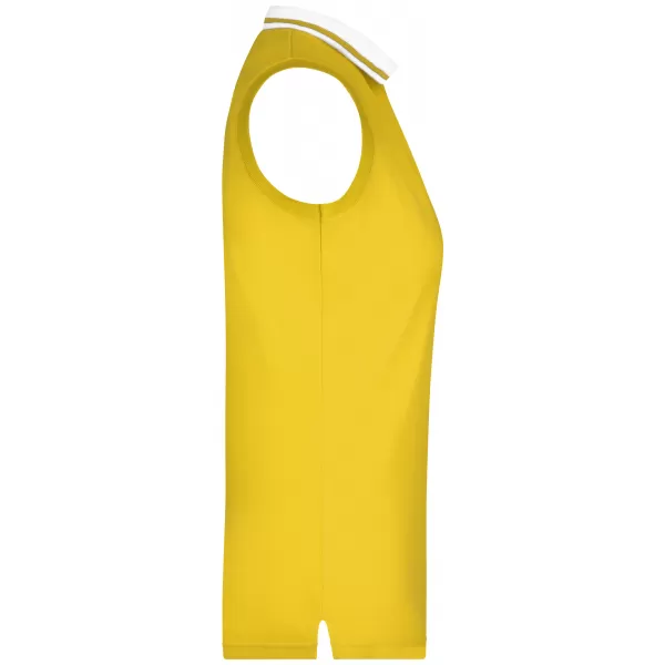  Dámské triko s límečkem bez rukávů JAMES NICHOLSON JN159 SUN YELLOW/WHITE 