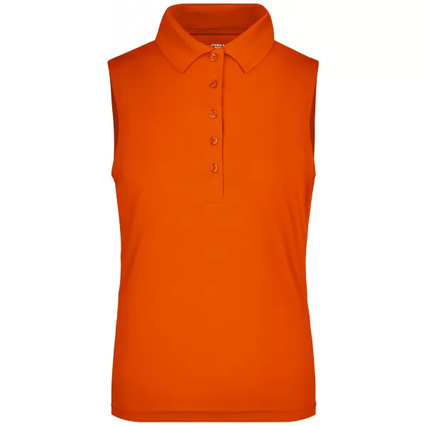  Dámské triko s límečkem bez rukávů funkční premium funkční JAMES NICHOLSON JN575 DARK ORANGE 