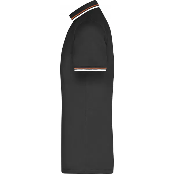  Pánské triko s límečkem fashion JAMES NICHOLSON JN966 BLACK/WHITE/ORANGE 