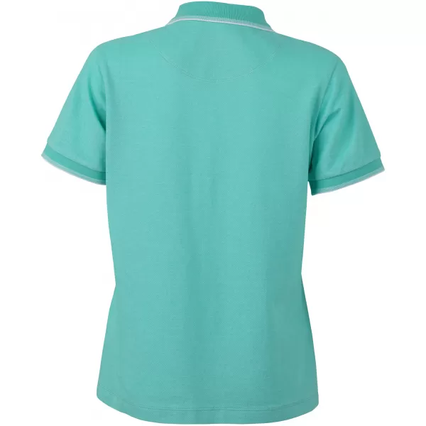 Dámské triko s límečkem trendy JAMES NICHOLSON JN703 CARIBBEAN GREEN/WHITE 