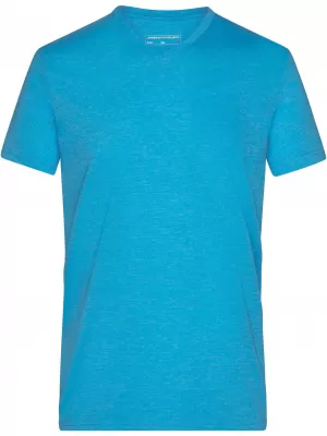 Pánské triko JAMES NICHOLSON JN974 TURQUOISE MELANGE