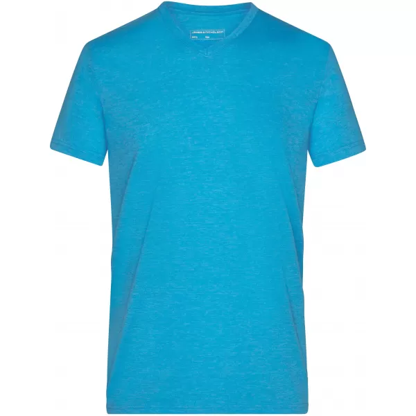  Pánské triko JAMES NICHOLSON JN974 TURQUOISE MELANGE 