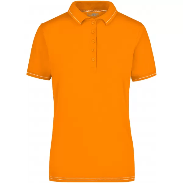  Dámské triko s límečkem premium JAMES NICHOLSON JN568 ORANGE/WHITE 
