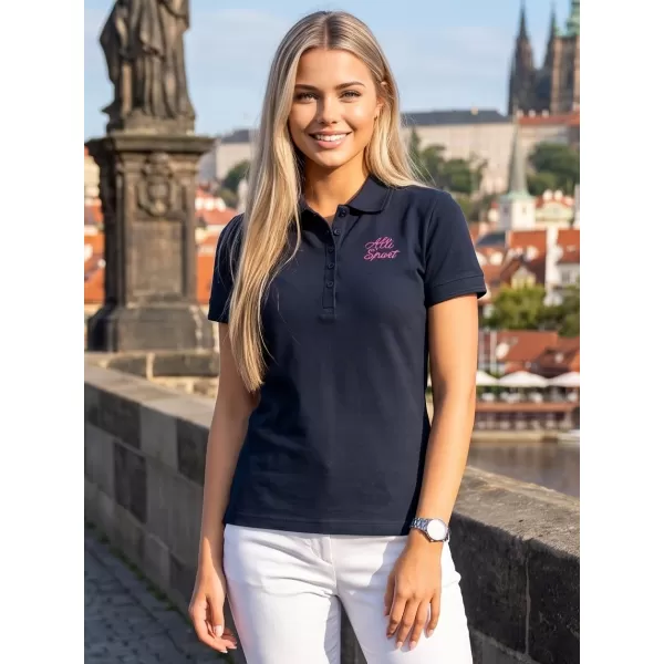  Dámské triko s límečkem ALTISPORT ALW056210 NÁMOŘNÍ MODRÁ 