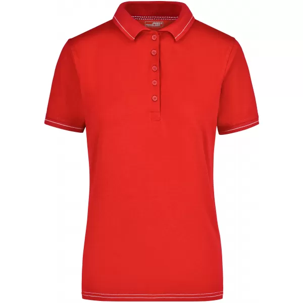  Dámské triko s límečkem premium JAMES NICHOLSON JN568 RED/WHITE 