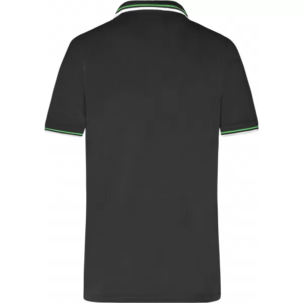  Pánské triko s límečkem fashion JAMES NICHOLSON JN966 BLACK/WHITE/LIME GREEN 