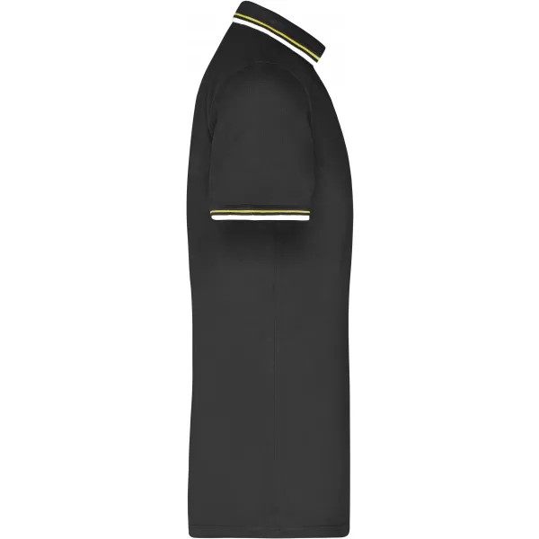  Pánské triko s límečkem fashion JAMES NICHOLSON JN966 BLACK/WHITE/YELLOW 