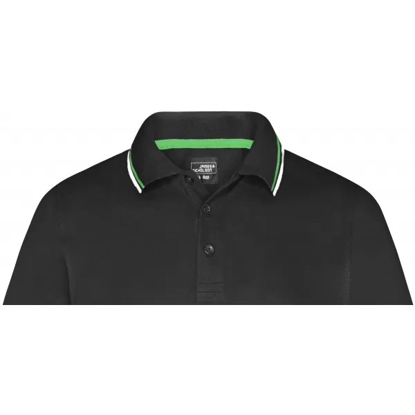  Pánské triko s límečkem fashion JAMES NICHOLSON JN966 BLACK/WHITE/LIME GREEN 