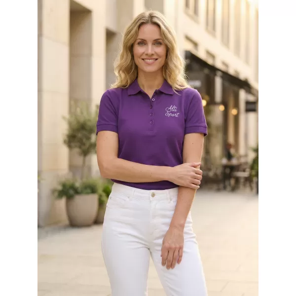  Dámské triko s límečkem ALTISPORT ALW056210 FIALOVÁ 