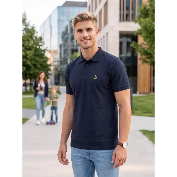  Pánské premium triko s límečkem ALTISPORT ALM002203 NÁMOŘNÍ MODRÁ 