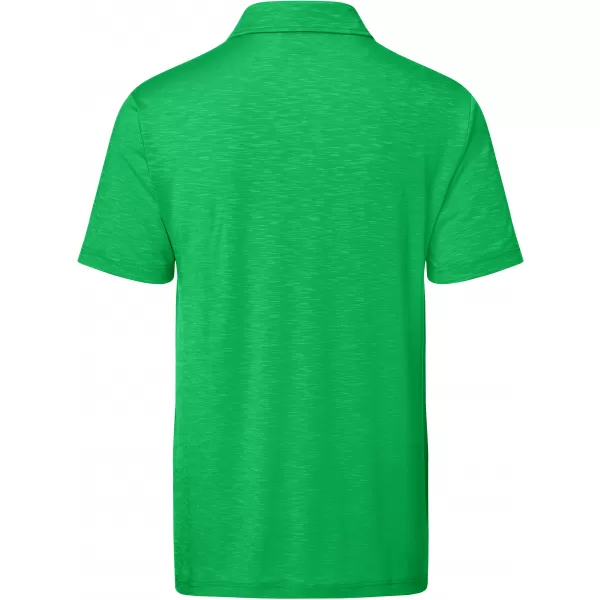  Pánské triko s límečkem žíhané JAMES NICHOLSON JN752 FERN GREEN 