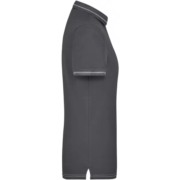  Dámské triko s límečkem premium JAMES NICHOLSON JN568 GRAPHITE/WHITE 