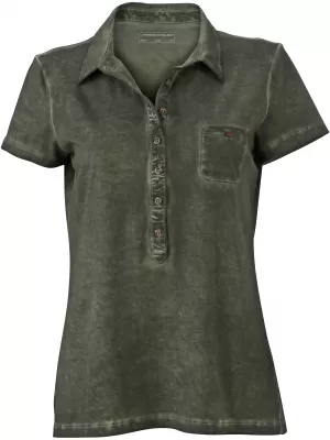 Dámské triko s límečkem fashion JAMES NICHOLSON JN987 GRAPHITE