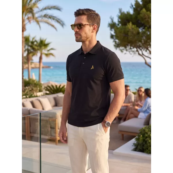  Pánské premium triko s límečkem ALTISPORT ALM002203 ČERNOZLATÁ 