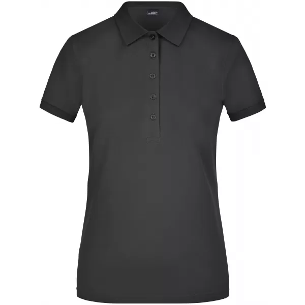 Dámské triko s límečkem elastic JAMES NICHOLSON JN709 BLACK 