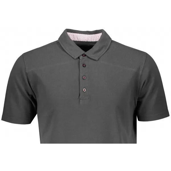  Pánské triko s límečkem fashion JAMES NICHOLSON JN712 GRAPHITE/WHITE RED 