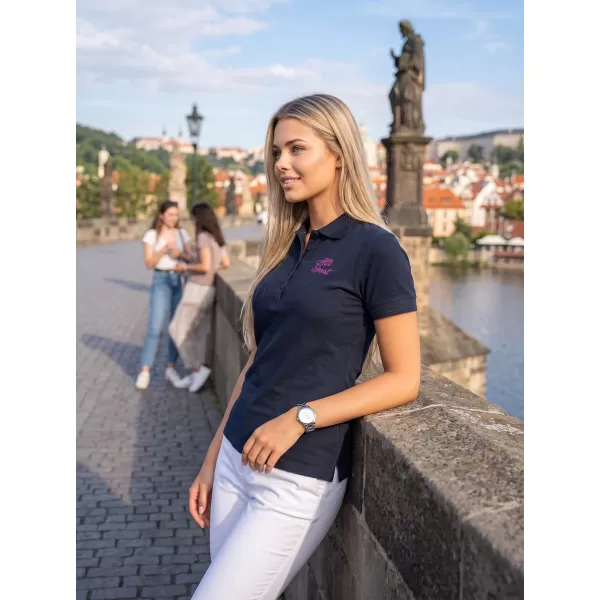  Dámské triko s límečkem ALTISPORT ALW056210 NÁMOŘNÍ MODRÁ 