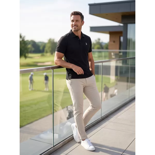  Pánské premium triko s límečkem ALTISPORT ALM002203 ČERNOBÍLÁ 