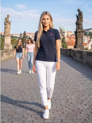 Dámské triko s límečkem ALTISPORT ALW056210 NÁMOŘNÍ MODRÁ