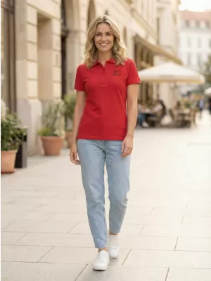Dámské triko s límečkem ALTISPORT ALW056210 ČERVENÁ